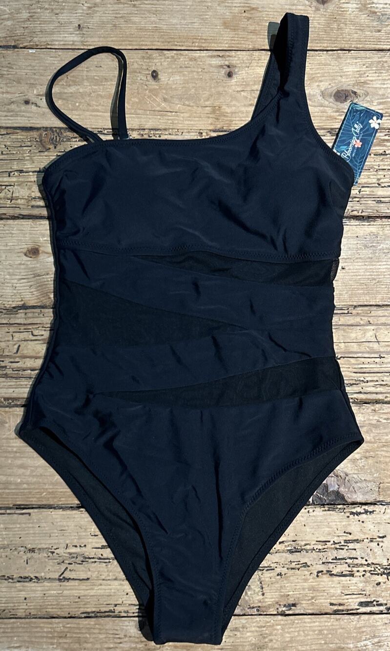 Blooming Jelly Women’s Size S Black One Piece Bikini NWT Mesh